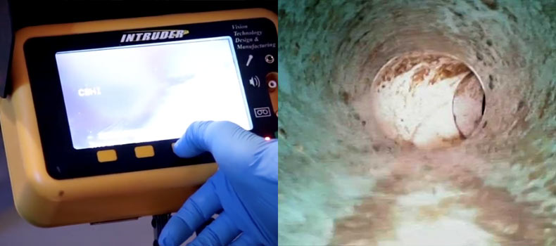 A sewer scope video inspection from True North Inspection Services